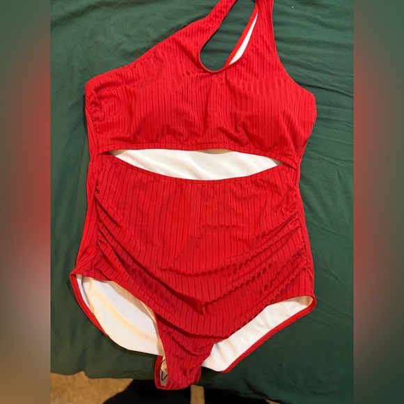 SHEIN Other - New Shein Red Ribbed Cutout Swimsuit 1X